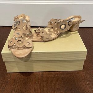 PANCALDI Cream Women’s Suede Sandals Size 39/9